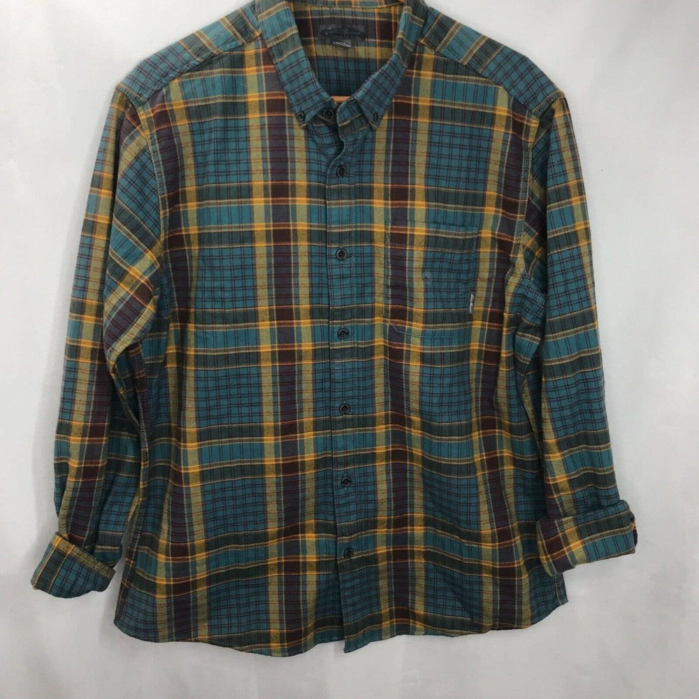 Men long sleeve Eddie Bauer Travex  Plaid Button